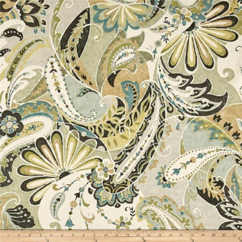 Discount Fabric Richloom Upholstery Drapery Reynard Seafoam Paisley Floral 41MM Discount Fabric Richloom Upholstery Drapery Reynard Seafoam Paisley Floral 41MM