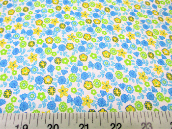 Discount Fabric Quilting Cotton Blue, Yellow and Green Floral 405J Discount Fabric Quilting Cotton Blue, Yellow and Green Floral 405J