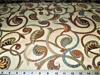 Discount Fabric Upholstery Drapery Felicity Multi Colored Jacquard Leaves 11DD Discount Fabric Upholstery Drapery Felicity Multi Colored Jacquard Leaves 11DD