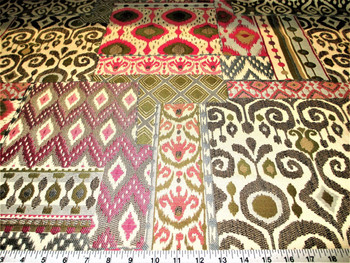 Discount Fabric Upholstery Drapery Shangri La Rose Jacquard Geometric Ikat 20DD Discount Fabric Upholstery Drapery Shangri La Rose Jacquard Geometric Ikat 20DD