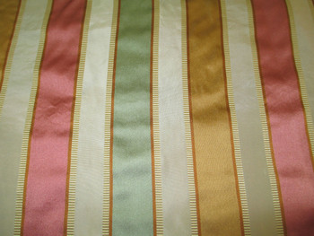 Fabric Robert Allen Beacon Hill Bourbon Stripe Topaz 100% Silk Drapery 14II Fabric Robert Allen Beacon Hill Bourbon Stripe Topaz 100% Silk Drapery 14II
