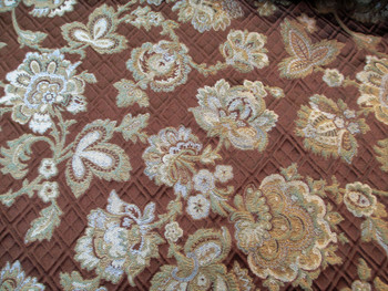 Fabric Robert Allen Beacon Hill Mademoiselle Mink Embroiered Silk Floral 22II Fabric Robert Allen Beacon Hill Mademoiselle Mink Embroiered Silk Floral 22II