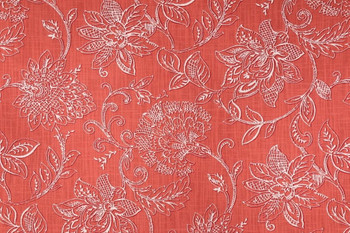 Discount Fabric Richloom Upholstery Drapery Benson Agean Coral Floral 39MM Discount Fabric Richloom Upholstery Drapery Benson Agean Coral Floral 39MM