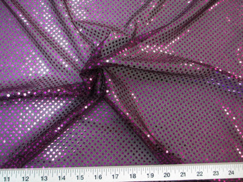 Fabric Stretch Glitter Mesh Sequin Dots Black and Purple Sheer Sparkle 49L Fabric Stretch Glitter Mesh Sequin Dots Black and Purple Sheer Sparkle 49L