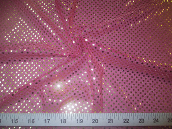 Fabric Stretch Glitter Mesh Sequin Dots Magenta Pink and Gold Sheer Sparkle 50L Fabric Stretch Glitter Mesh Sequin Dots Magenta Pink and Gold Sheer Sparkle 50L