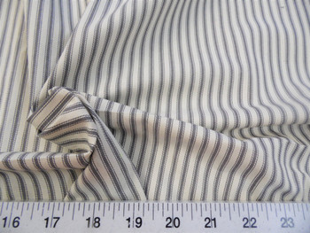Discount Fabric Upholstery Drapery Ticking Stripe Gutmetal Gray / Natural 38KK Discount Fabric Upholstery Drapery Ticking Stripe Gutmetal Gray / Natural 38KK