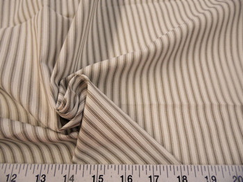Discount Fabric Upholstery Drapery Ticking Stripe Fawn Brown / Natural 41KK Discount Fabric Upholstery Drapery Ticking Stripe Fawn Brown / Natural 41KK
