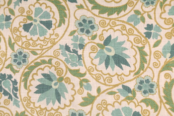Discount Fabric Richloom Upholstery Drapery Marakesh Mineral Green Floral 102RL Discount Fabric Richloom Upholstery Drapery Marakesh Mineral Green Floral 102RL
