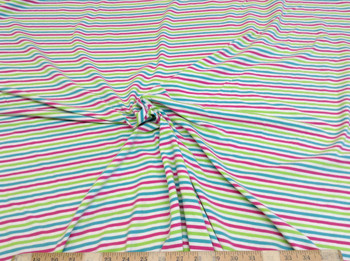 Discount Fabric Lycra Spandex 4 way stretch Pink Green Turquoise Stripe 600LY Discount Fabric Lycra Spandex 4 way stretch Pink Green Turquoise Stripe 600LY