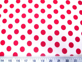 Discount Fabric Printed Lycra Spandex Stretch White with Red Polka Dots 301H Discount Fabric Printed Lycra Spandex Stretch White with Red Polka Dots 301H