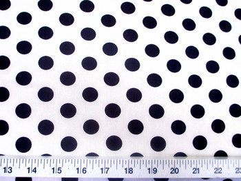 Discount Fabric Printed Lycra Spandex Stretch White with Black Polka Dots 201H Discount Fabric Printed Lycra Spandex Stretch White with Black Polka Dots 201H