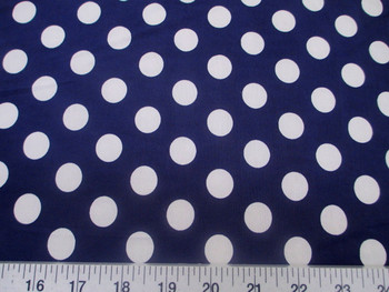 Discount Fabric Printed Lycra Spandex Stretch Navy with White Polka Dots 201G Discount Fabric Printed Lycra Spandex Stretch Navy with White Polka Dots 201G