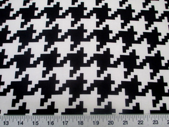 Discount Fabric Printed Spandex Stretch Black White Large Hounds Tooth 401C Discount Fabric Printed Spandex Stretch Black White Large Hounds Tooth 401C