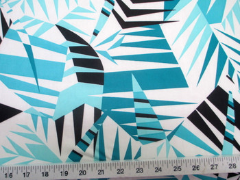 Discount Fabric Printed Lycra Spandex Stretch Mint Black Bamboo Leaves 200A Discount Fabric Printed Lycra Spandex Stretch Mint Black Bamboo Leaves 200A