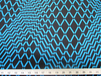 Discount Fabric Printed Lycra Spandex Stretch Turquoise Geometric Diamonds 200B Discount Fabric Printed Lycra Spandex Stretch Turquoise Geometric Diamonds 200B
