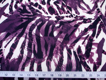 Discount Fabric Printed Lycra Spandex Stretch Big Cat Stripe Purple Wine 202E Discount Fabric Printed Lycra Spandex Stretch Big Cat Stripe Purple Wine 202E