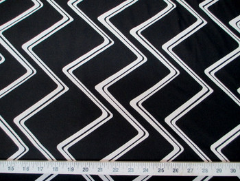 Discount Fabric Printed Nylon Lycra Bathing Suit Black White Zig Zag 801LY Discount Fabric Printed Nylon Lycra Bathing Suit Black White Zig Zag 801LY