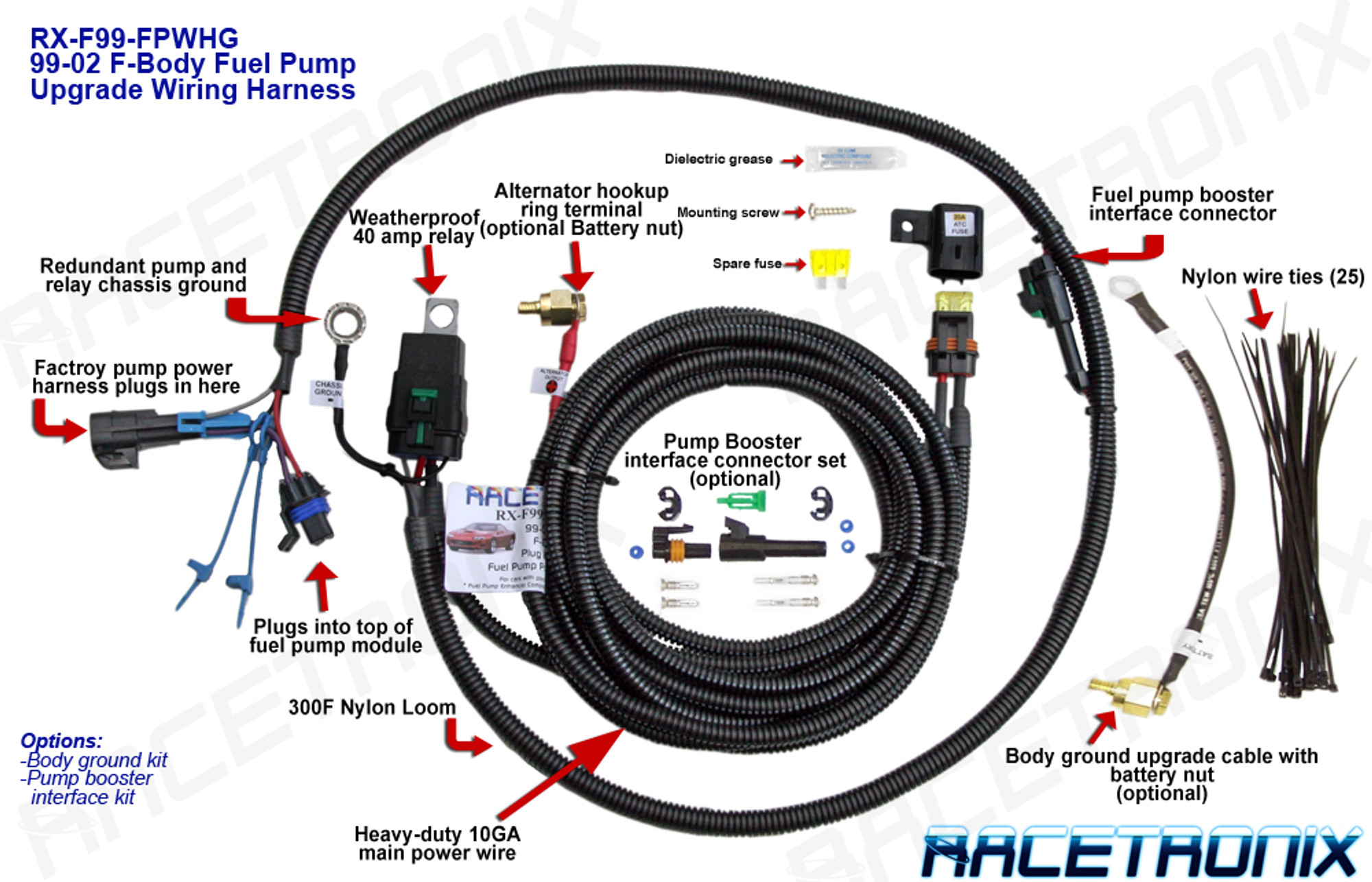 Racetronix Fuel Pump Kit 99-02 Fbody (Plastic) - Tick Performance, Inc.