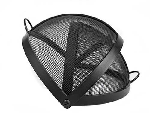 Fire Pit Burner Kits - Wood Burning & Gas Fire Pit Accessories Round Fire Pit Spark Screen: As shown carbon with pivot opening in steel black high - Fire Pit Burner Kits - Wood Burning & Gas Fire Pit Accessories