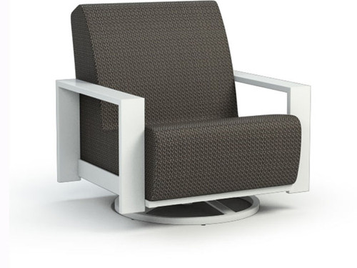 Homecrest Grace Air Aluminum Swivel Rocker chair -As shown Cedar Sensation Sling with a Glacier aluminum powder coated frame. Homecrest Grace Air Aluminum Swivel Rocker chair -As shown Cedar Sensation Sling with a Glacier aluminum powder coated frame.