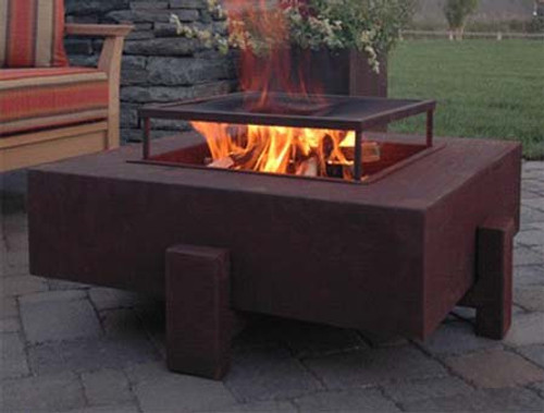 Square Fire Pit Square Fire Pit - Wood Burning option with Corten Steel finish Natural Rust Patina. - Square Fire Pit