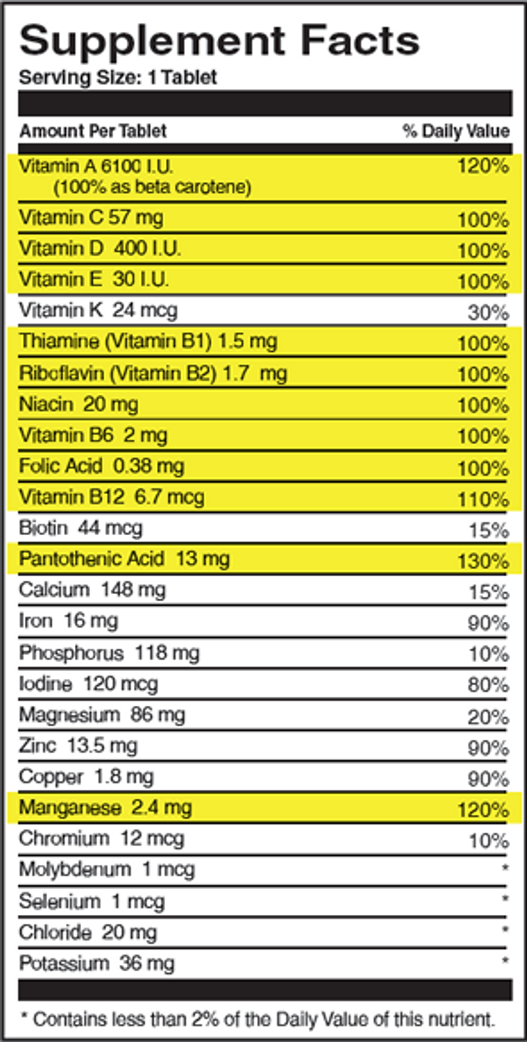 Geritol MultiVitamin Nutritional Support 100 Tablets 26 essential vitamins