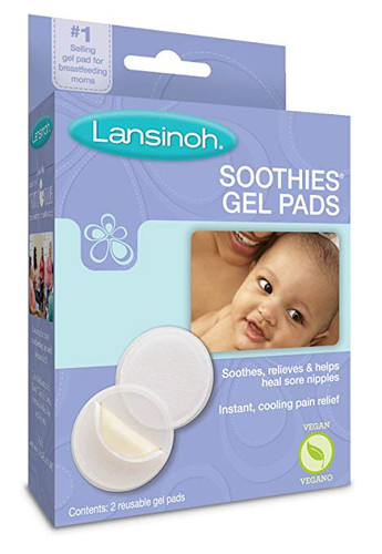 Lansinoh Soothies Gel Pads for Breastfeeding, 2 Count, Soothing Relief for Moms With Cracked and Sore Nipples