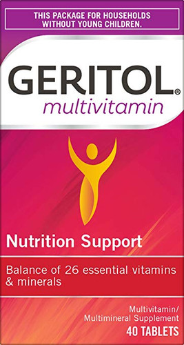 Geritol Multi-Vitamin Nutritional Support Tablets, 40 Count, Multivitamin/Multimineral Supplement for Adults, High in Vitamin A & Vitamin C