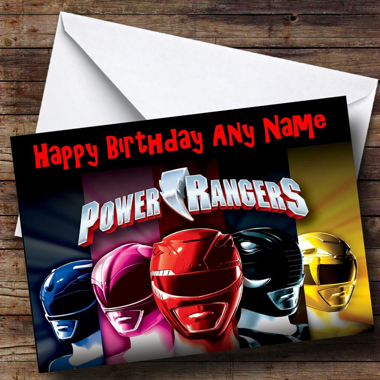 Download Power Rangers Personalised Birthday Card - The Card Zoo