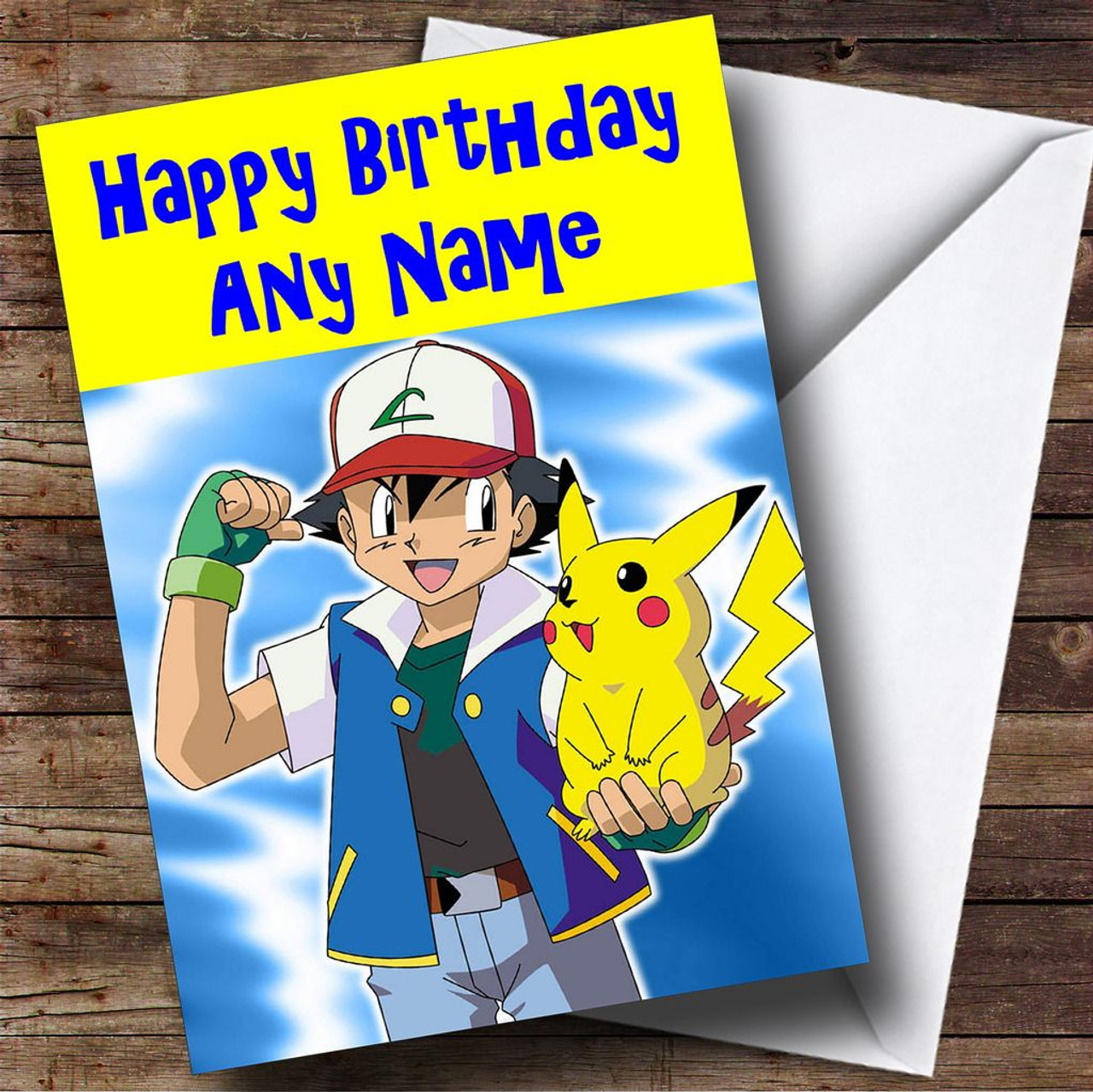 pokemon pikachu personalised birthday card the card zoo