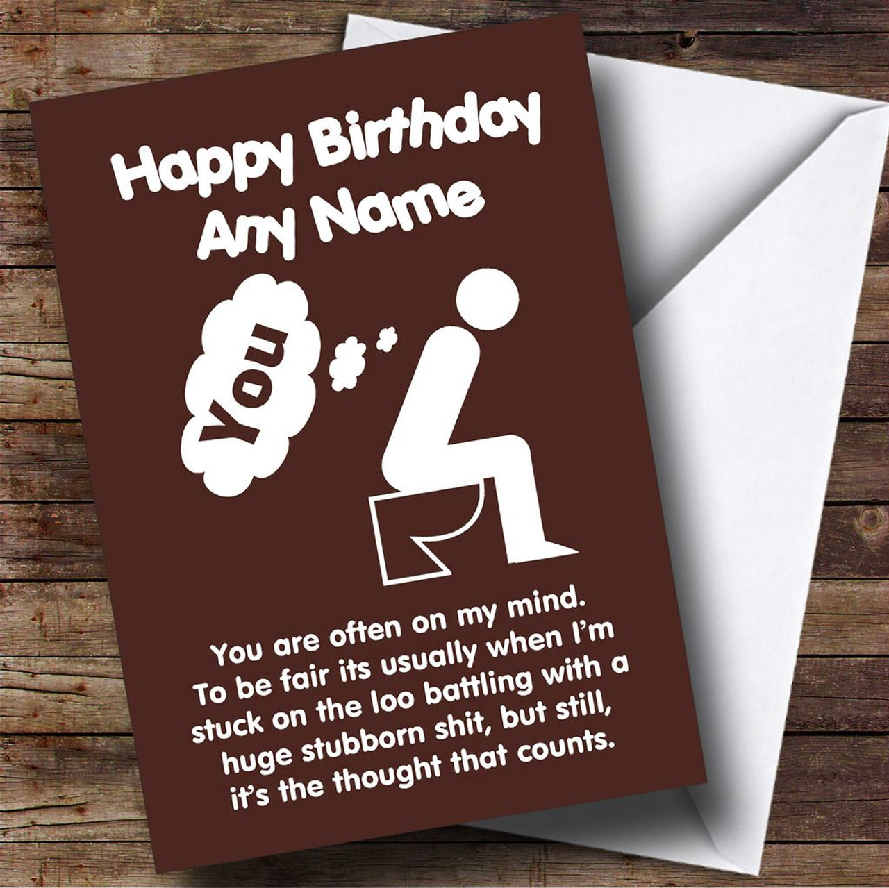 Funny Stubborn Poo Joke Personalised Birthday Card The Card Zoo