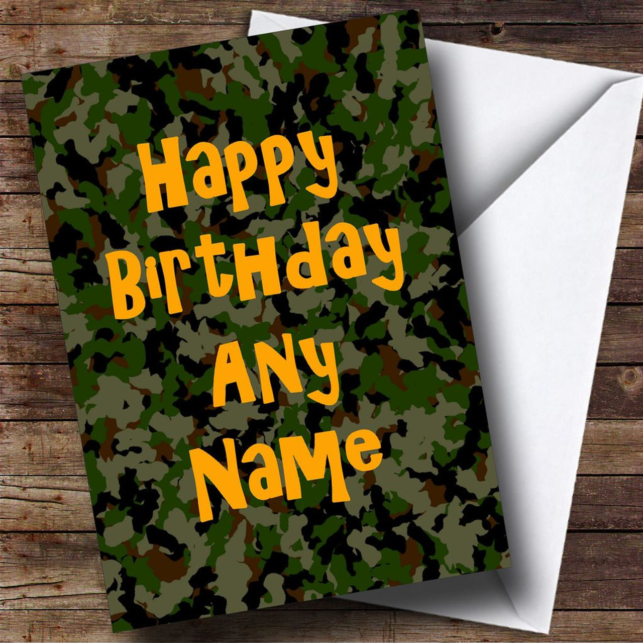 Camouflage Army Soldier Personalised Birthday Card - The Card Zoo