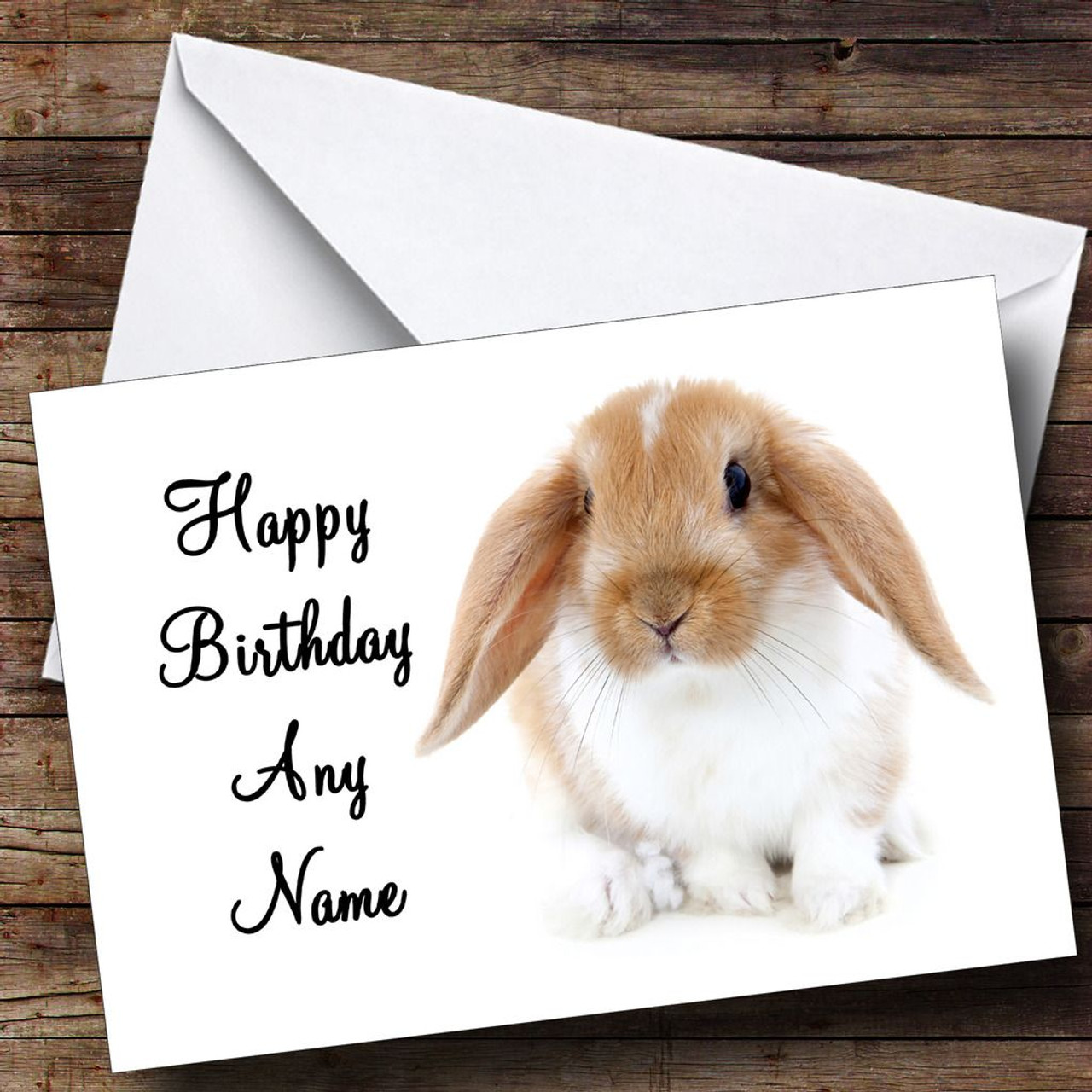 Cute Bunny Rabbit Personalised Birthday Card - The Card Zoo