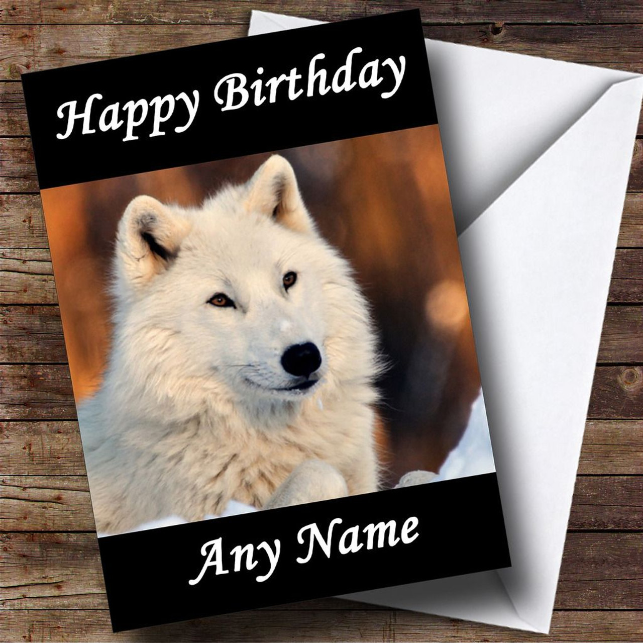 White Wolf Personalised Birthday Card - The Card Zoo
