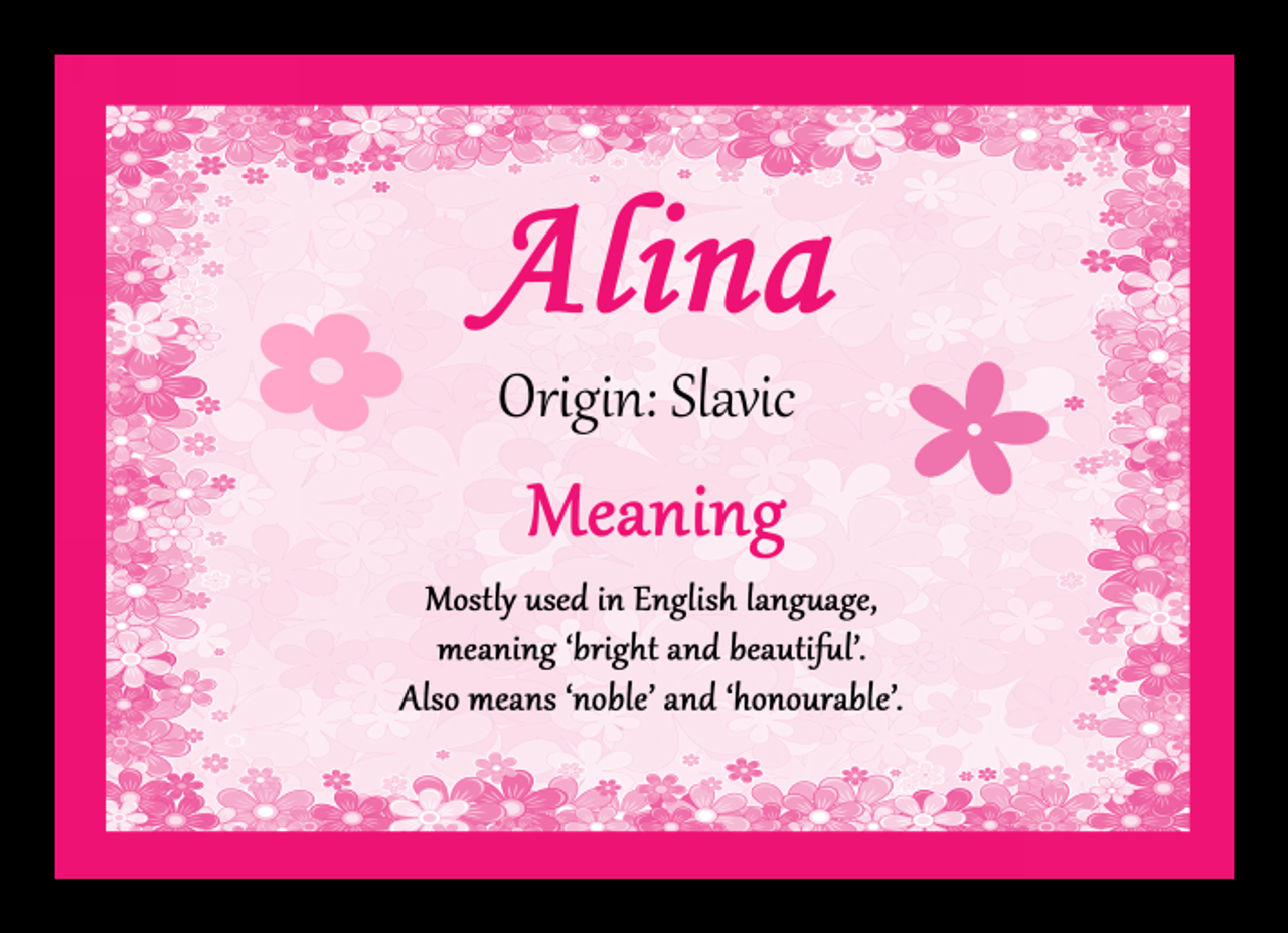 Alina Personalised Name Meaning Mousemat The Card Zoo