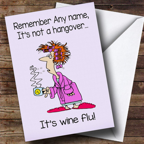 Funny Joke Retro Hangover Wine Flu Personalised Birthday Card Funny Joke Retro Hangover Wine Flu Personalised Birthday Card