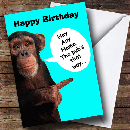 Funny Monkey Bum Personalised Birthday Card - The Card Zoo