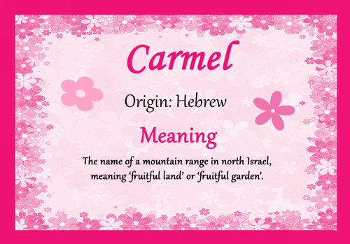 Carmel Personalised Name Meaning Keyring - The Card Zoo
