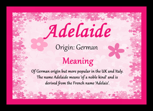 Adelaide Personalised Name Meaning Mousemat - The Card Zoo
