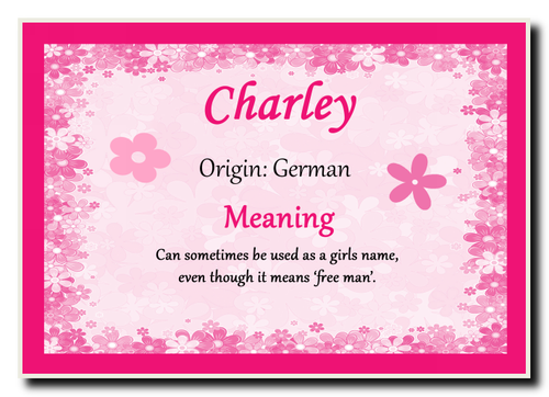 Charley Personalised Name Meaning Jumbo Magnet - The Card Zoo
