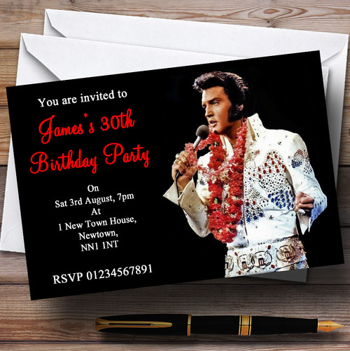 Elvis Presley Personalised Party Invitations - The Card Zoo