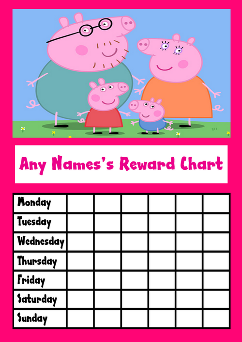 Peppa Pig Pink Star Sticker Reward Chart - The Card Zoo