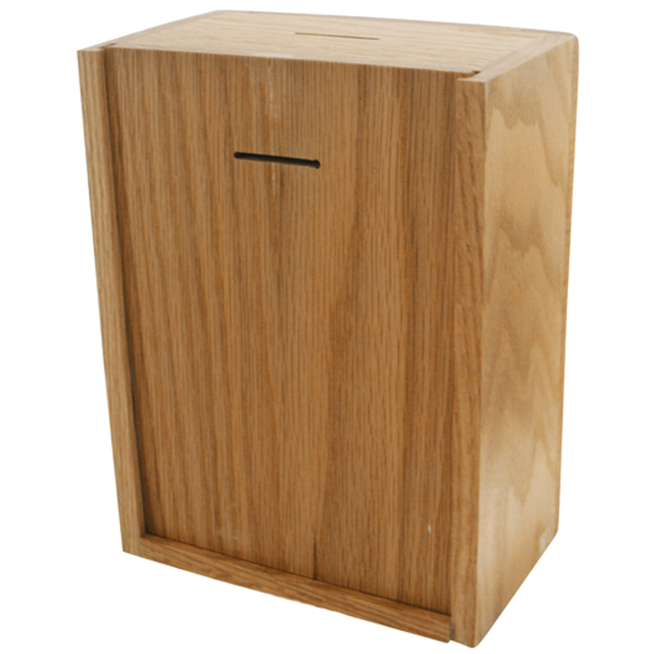 Wide Wooden Locked Wall Donation Box -01 - My Charity Boxes