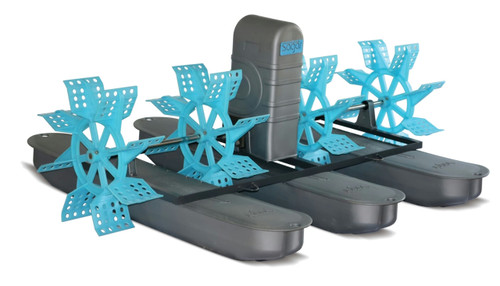 2hp Paddlewheel Aerator showing the four paddles and three floats