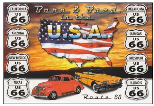Route 66 Born & Bred Postcard Route 66 Born & Bred Postcard
