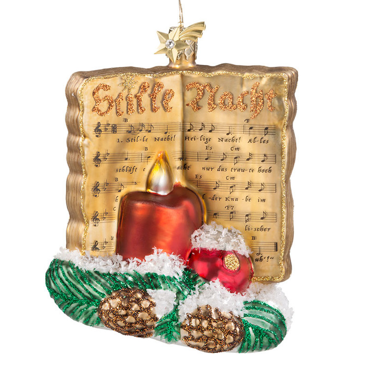 Silent Night Sheet Music Glass Ornament