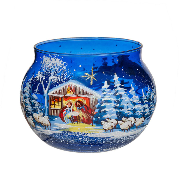 Manger Scene Glass Bowl