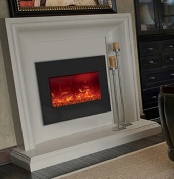 Amantii Zecl262923bg 26 Zero Clearance Fireplace Black Glass