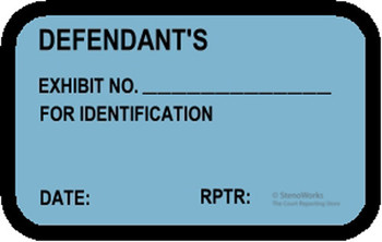 DEFENDANT'S EXHIBIT NO. FOR ID Labels DEFENDANT'S EXHIBIT NO. FOR ID Labels