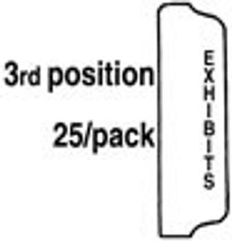 EXHIBITS Index Tab, 1/5th Size, Position 3, Unpunched (25 per pack) EXHIBITS Index Tab, 1/5th Size, Position 3, Unpunched (25 per pack)